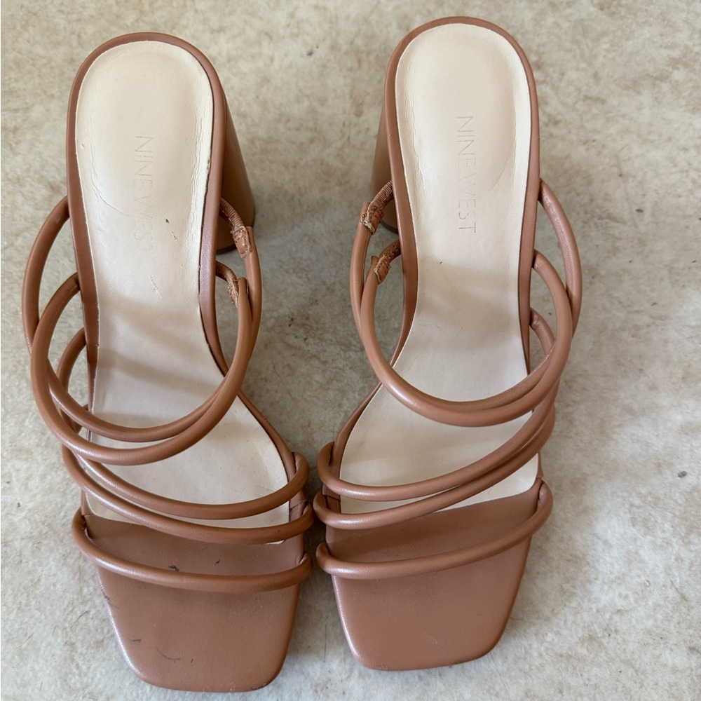 Nine West Women's Brown Strappy Heels